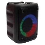 اسپیکر بلوتوثی قابل حمل KTS-1236 با اتصال بلوتوث، باتری داخلی قابل شارژ و نورپردازی RGB، مناسب پخش موسیقی در خانه، مهمانی و فضای باز.