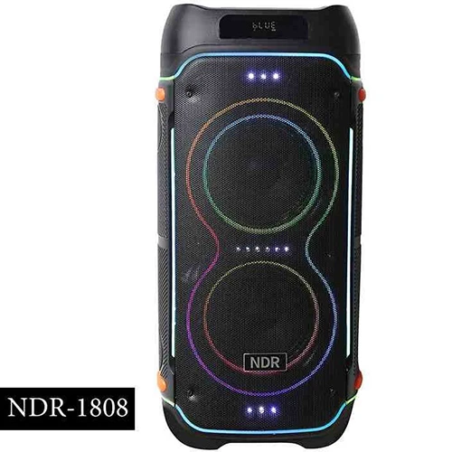 LGtF-fSacnxrB5nv.webp اسپیکر بلوتوثی قابل حمل NDR-1808 با دبل ساب ۸ اینچ و ۲ میکروفون بیسیم - Image 1